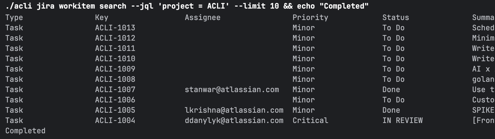 Chain commands