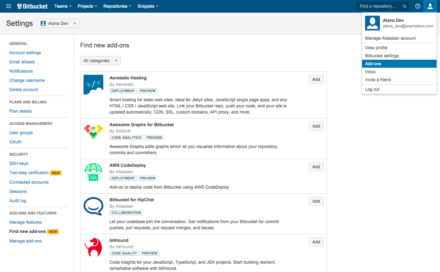 add-ons directory