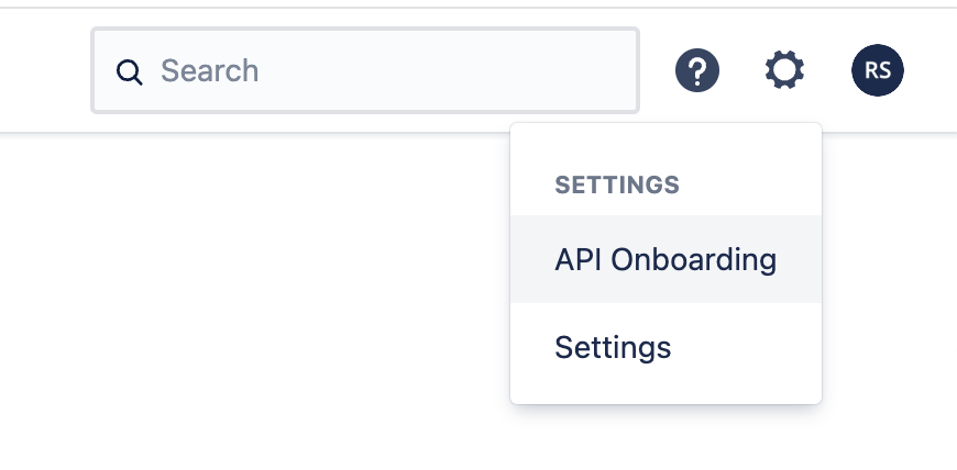 API Onboarding Tab