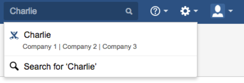 Quick search breadcrumbs