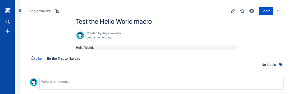 hello world macro