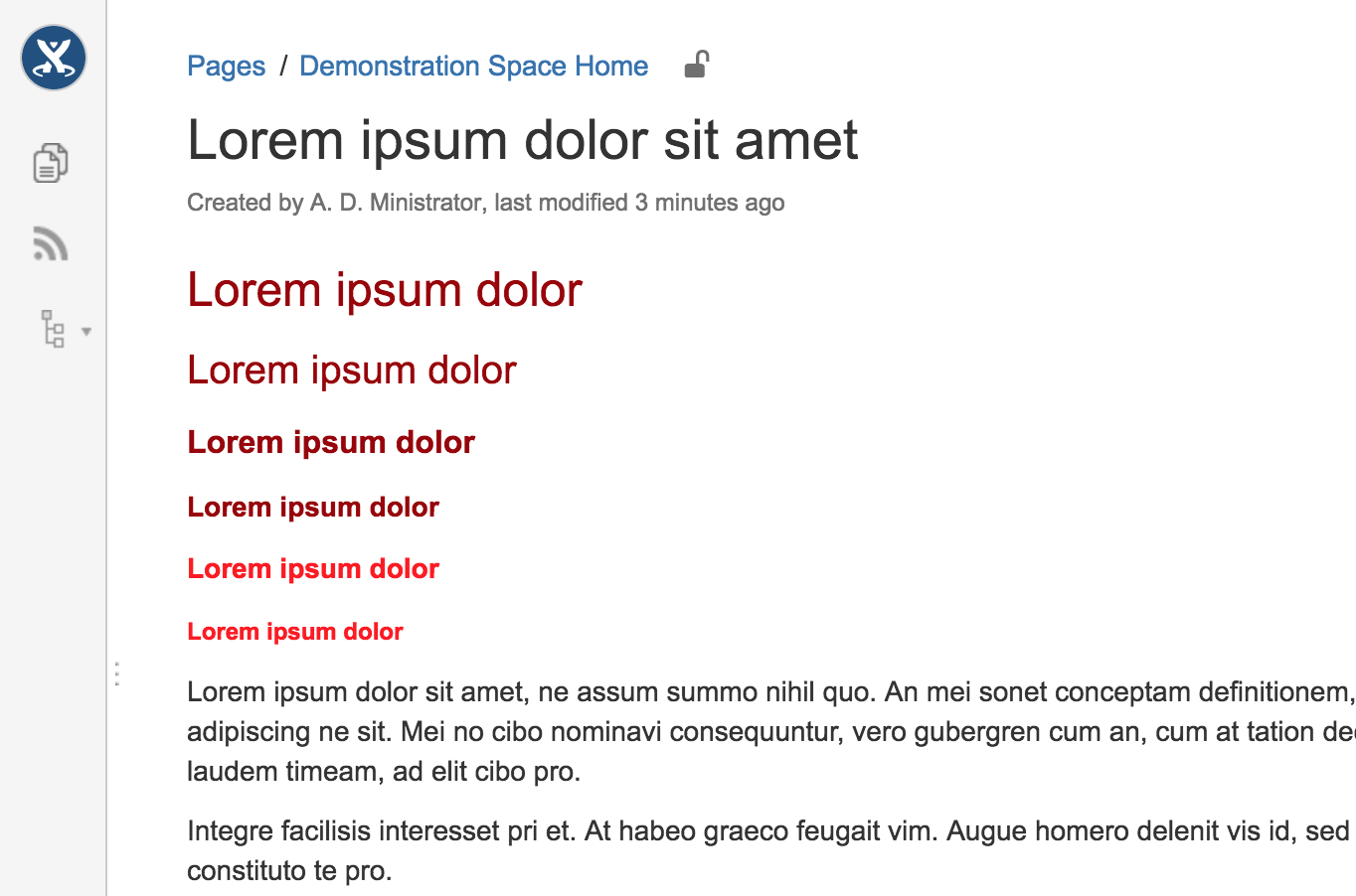red HTML headings