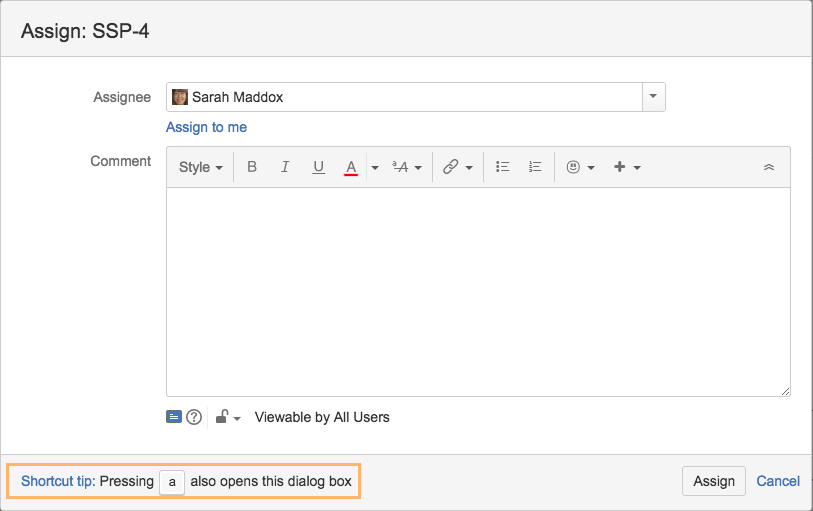 Dialog Box hint location