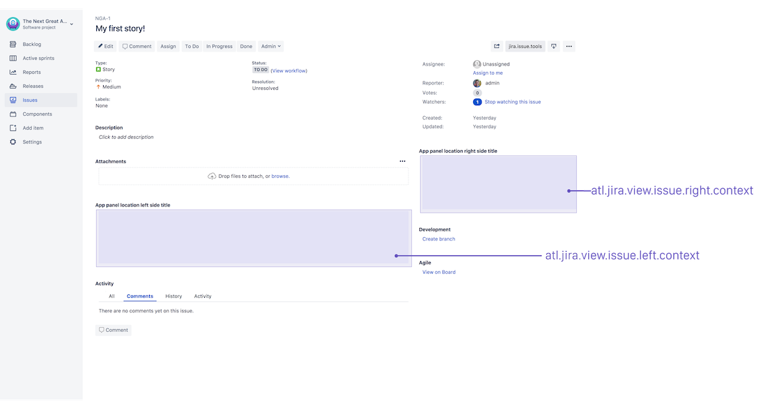 Issue panel locations