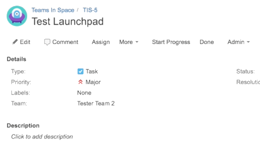 Team field on issue