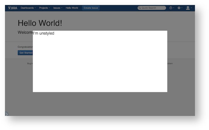 Unstyled dialog