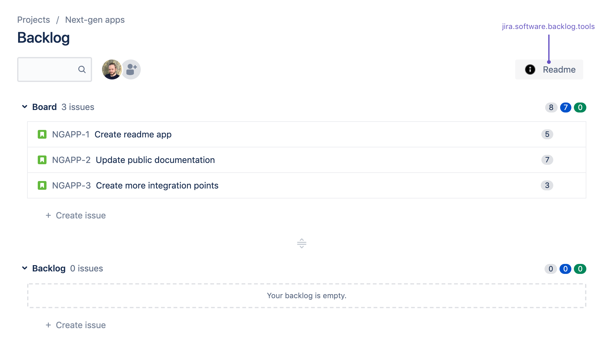 Backlog button location