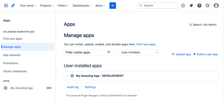 A screenshot of the Manage apps screen, showing an installed Forge replacing your Connect app on a Confluence cloud developer site