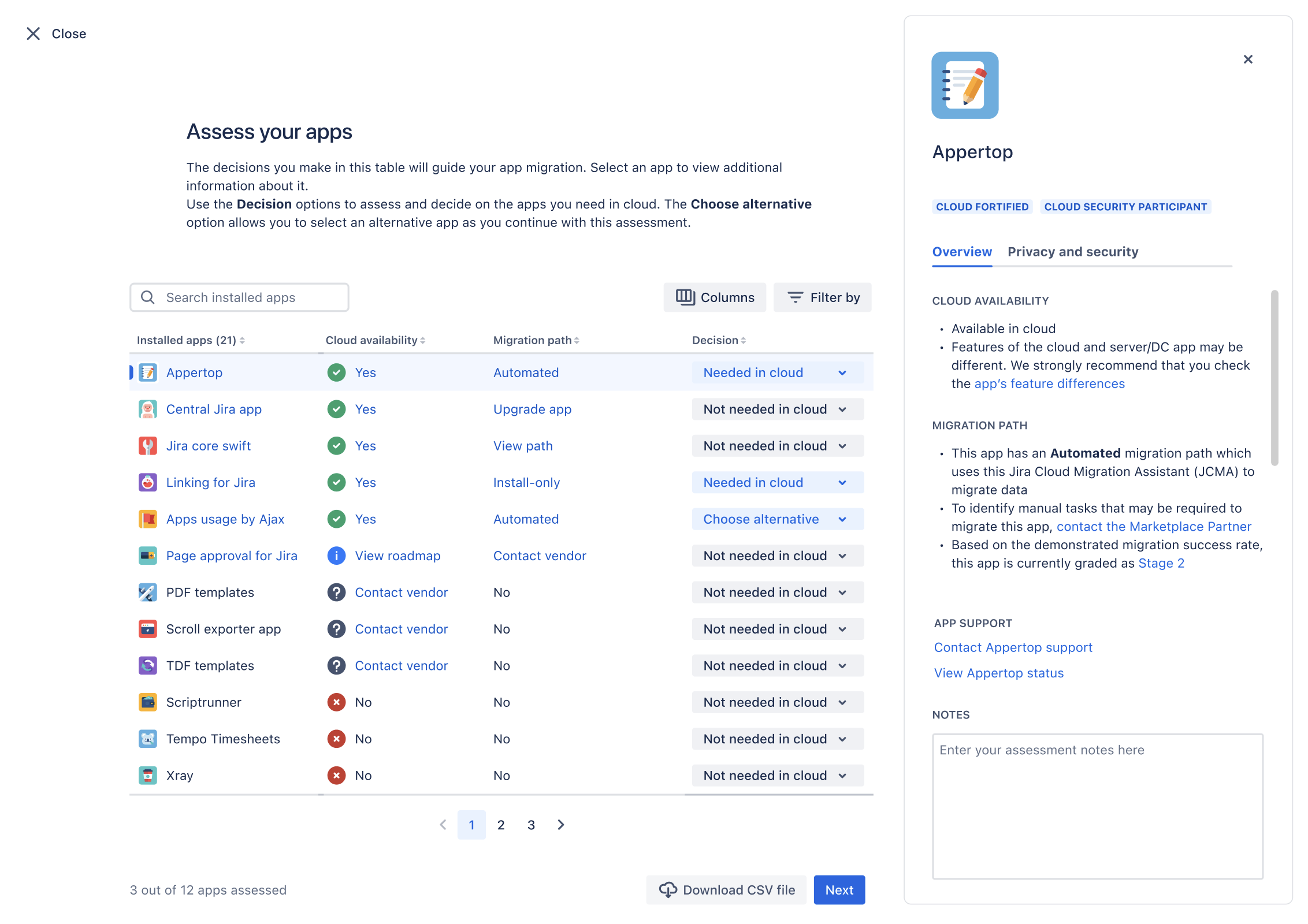 Assess your apps screen