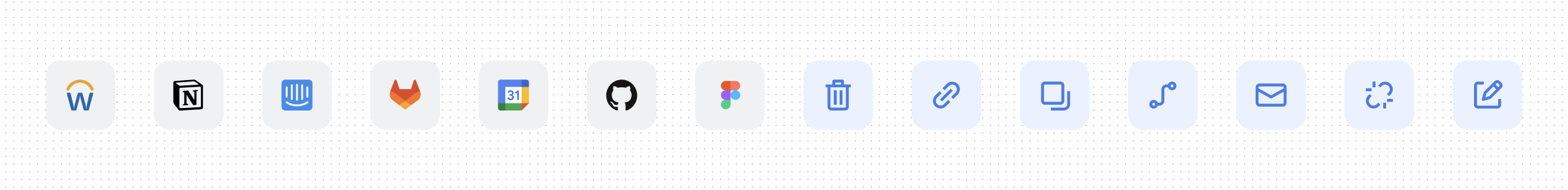 Examples of action icons in automation rules