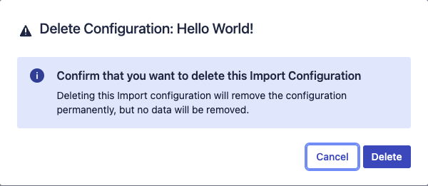 Deleting an Assets App Type Import Structure.