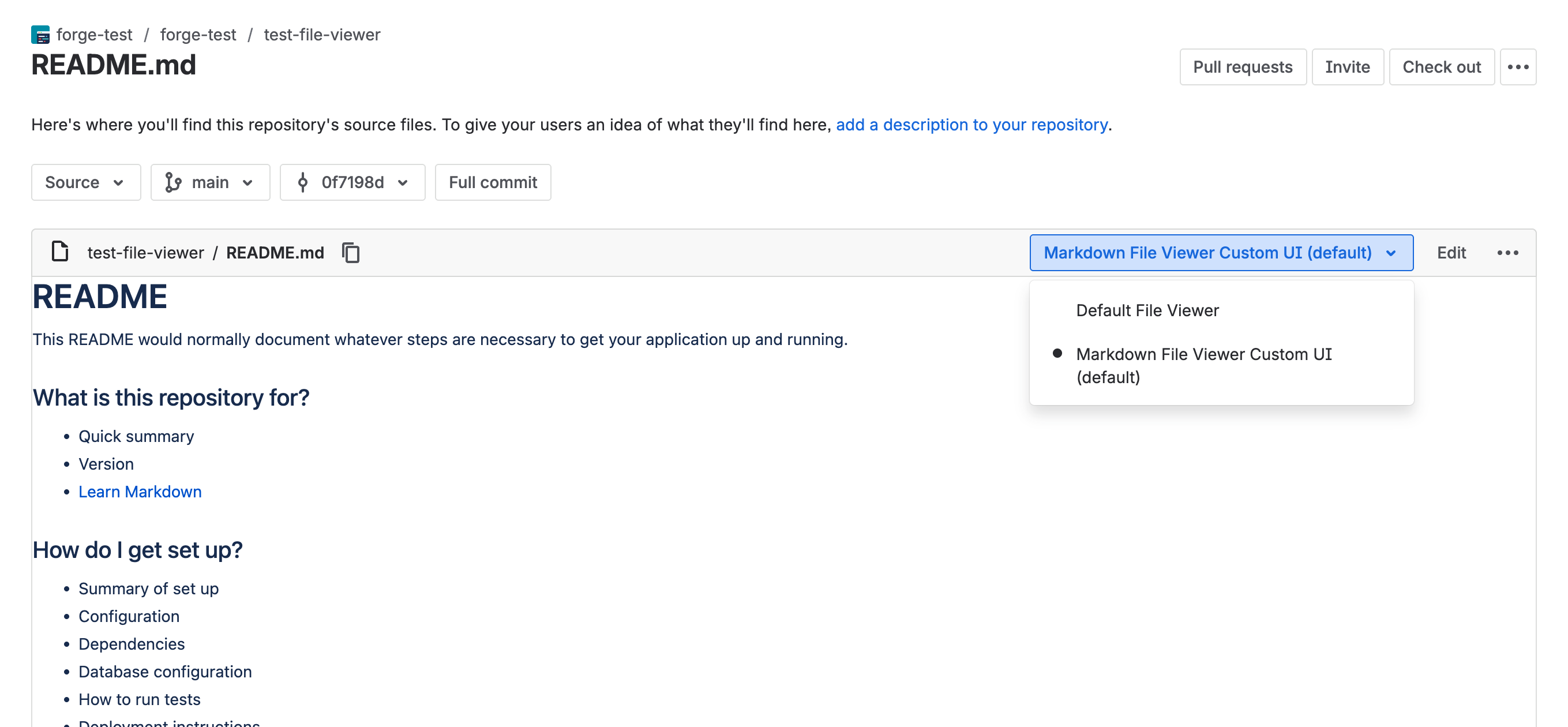 Example of repo code file viewer