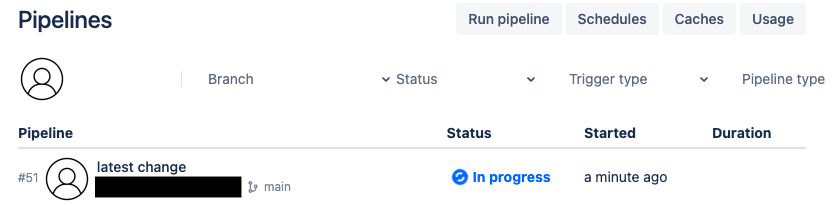 View pipeline progress