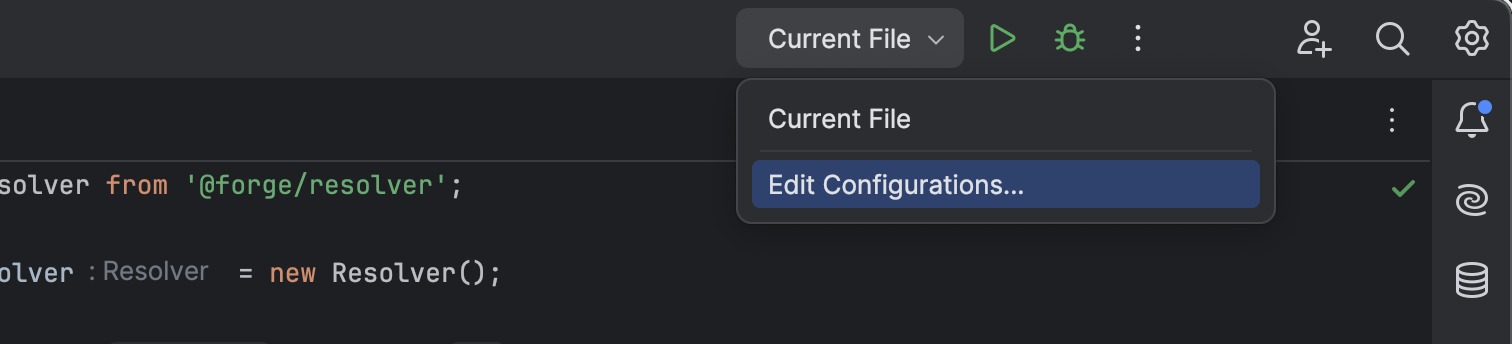 Image of edit configuration in IntelliJ
