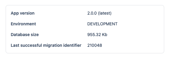 Database size