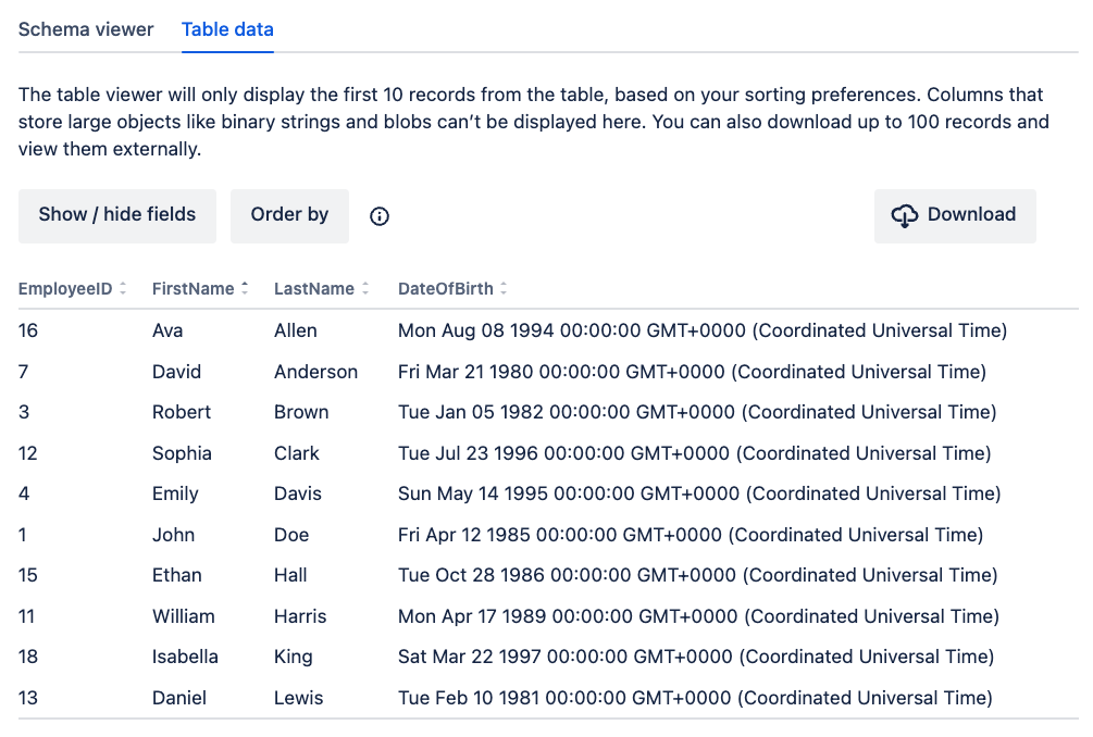 Schema viewer