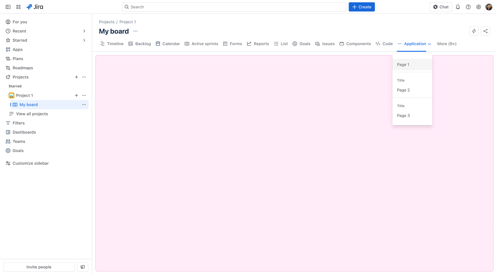 Project pages navigation