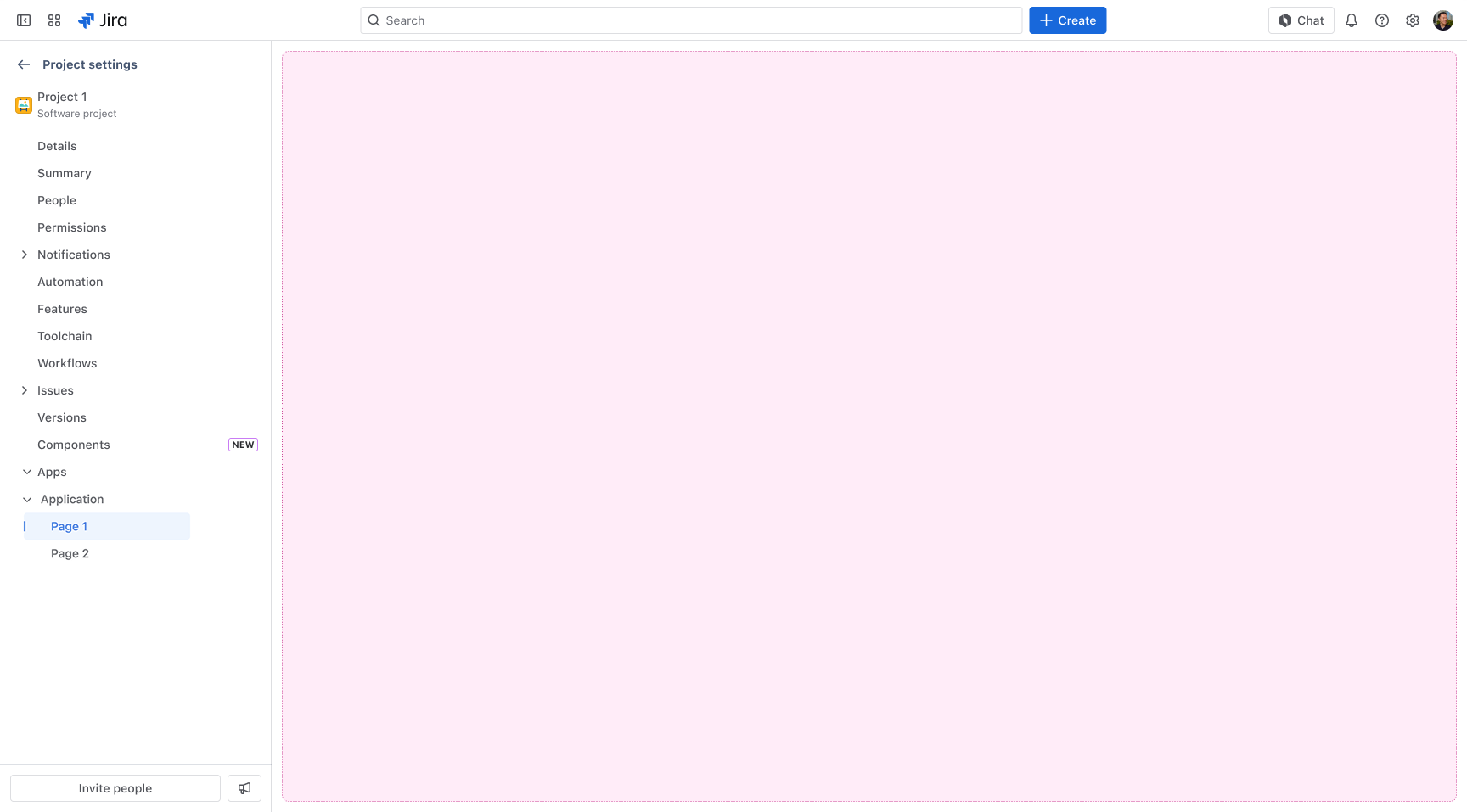 Multiple project settings page