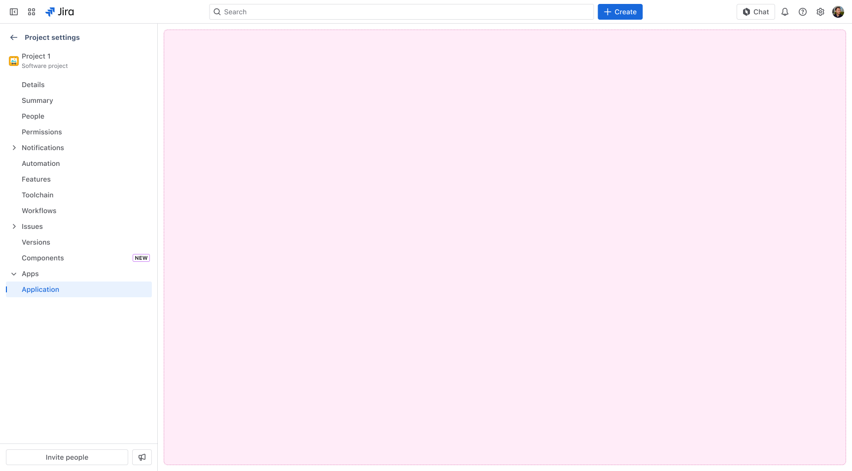 Single project settings page