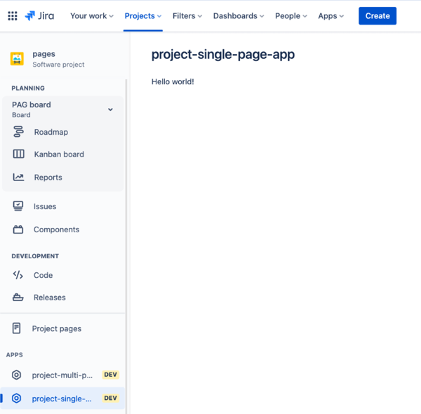 Project pages navigation