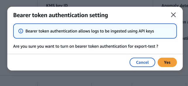 CloudWatch bearer token authentication setting