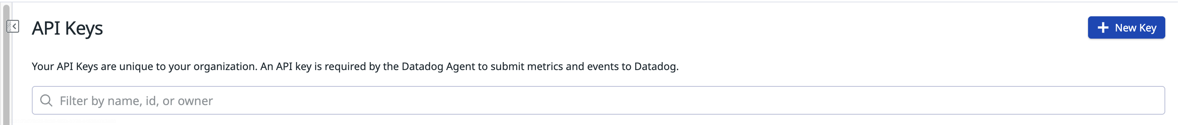 Datadog API Keys page
