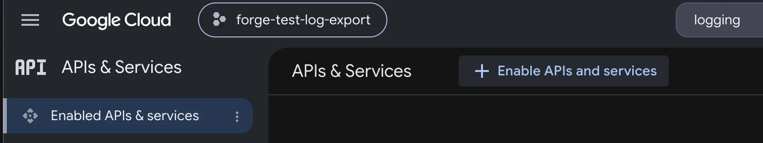 Search for Cloud Logging API
