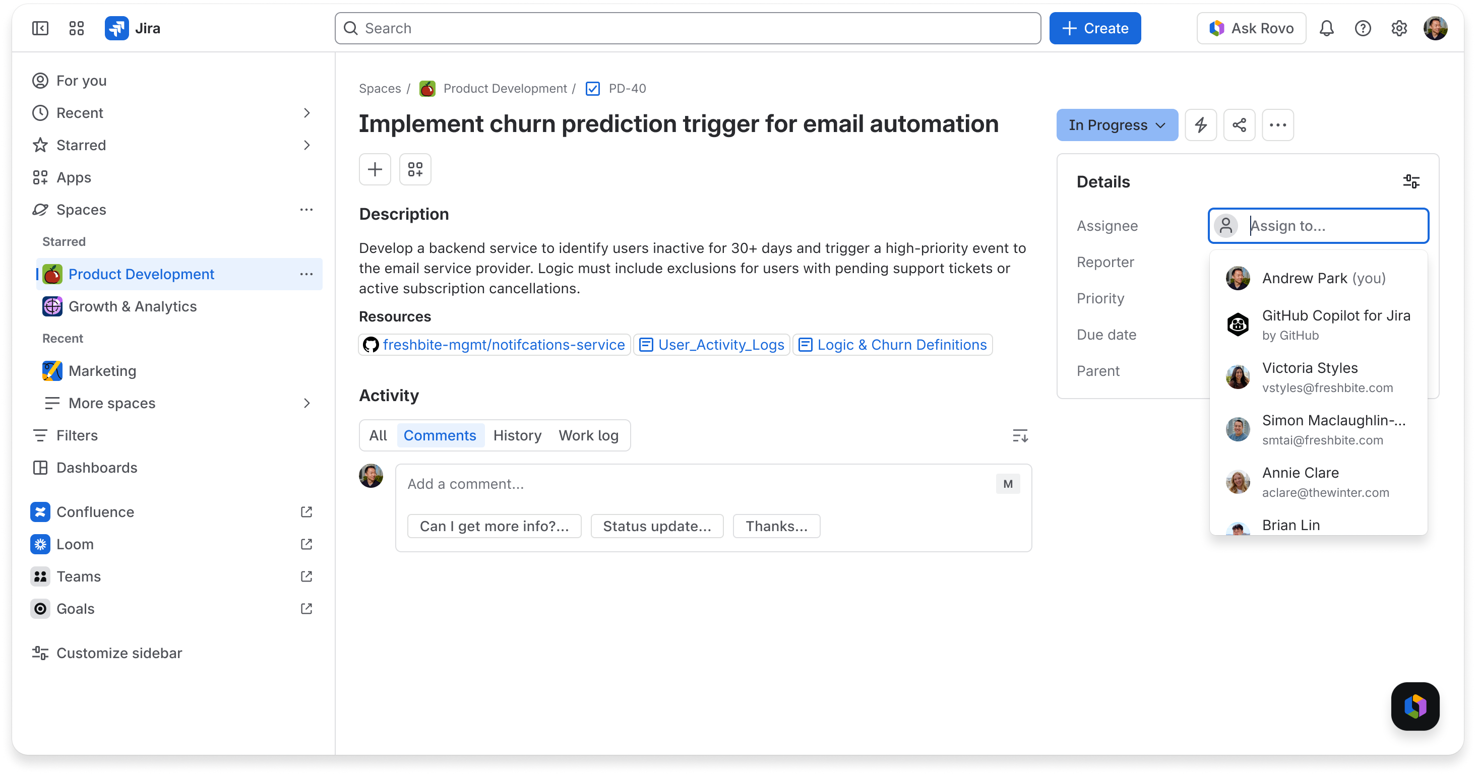 User assigns remote agent to work item