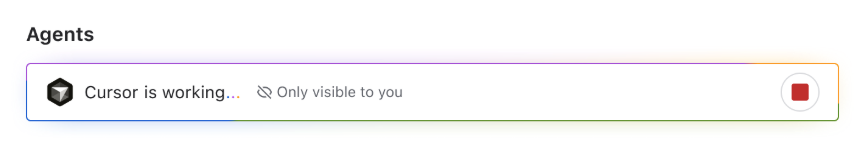 Task cancellation stop button in the Jira agent panel