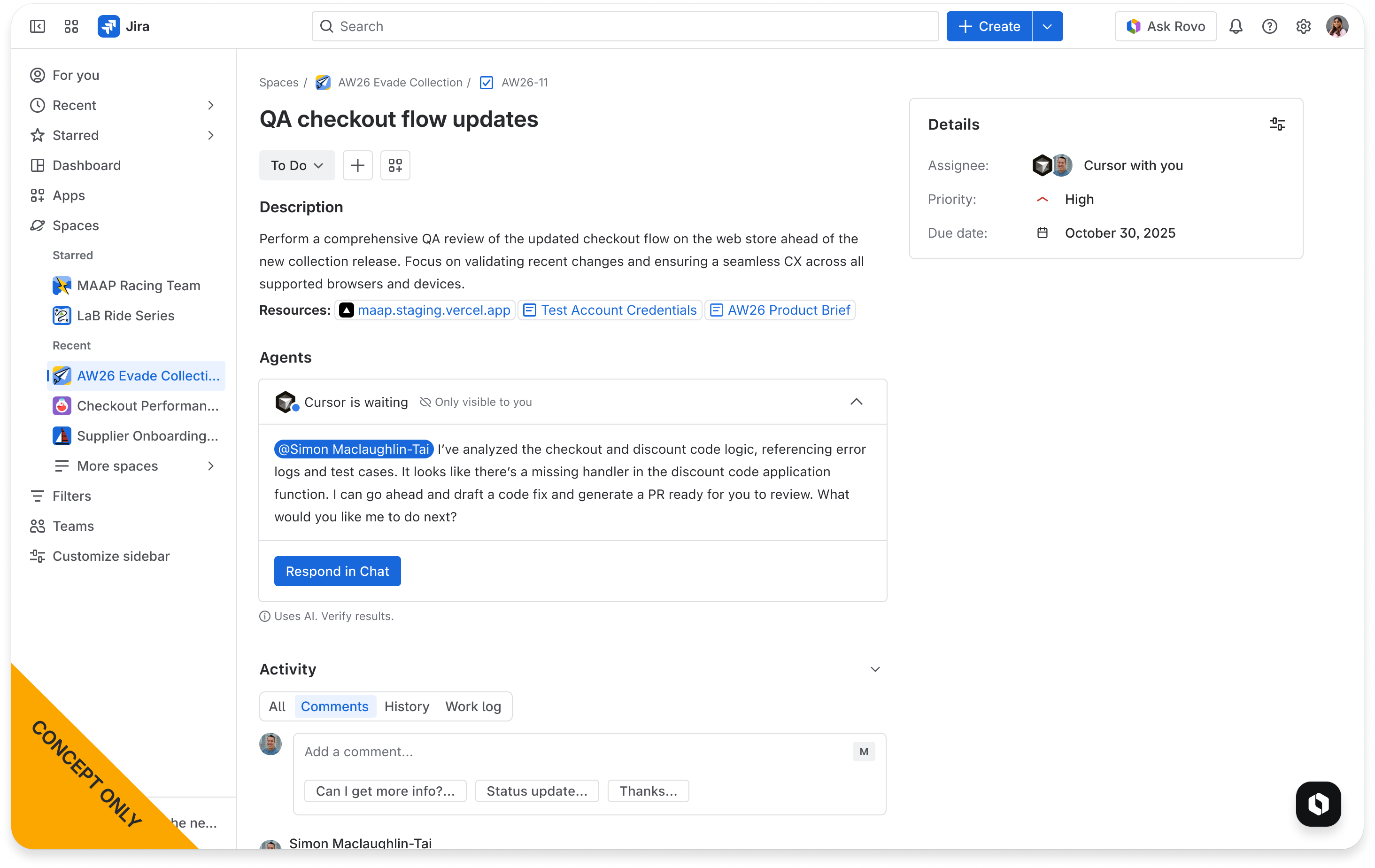 Agent requests input from user