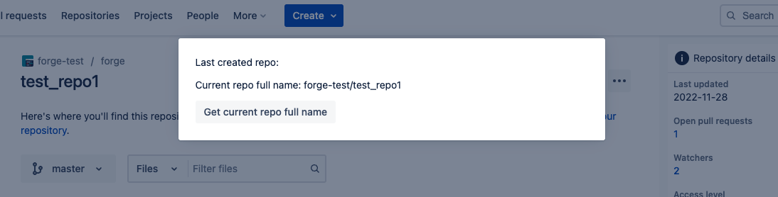 Example of triggered modal dialog