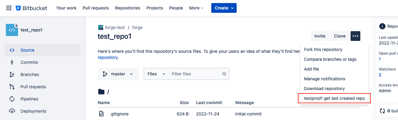 Example of an repository code overview action