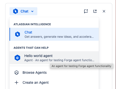 example of Agent hello world app