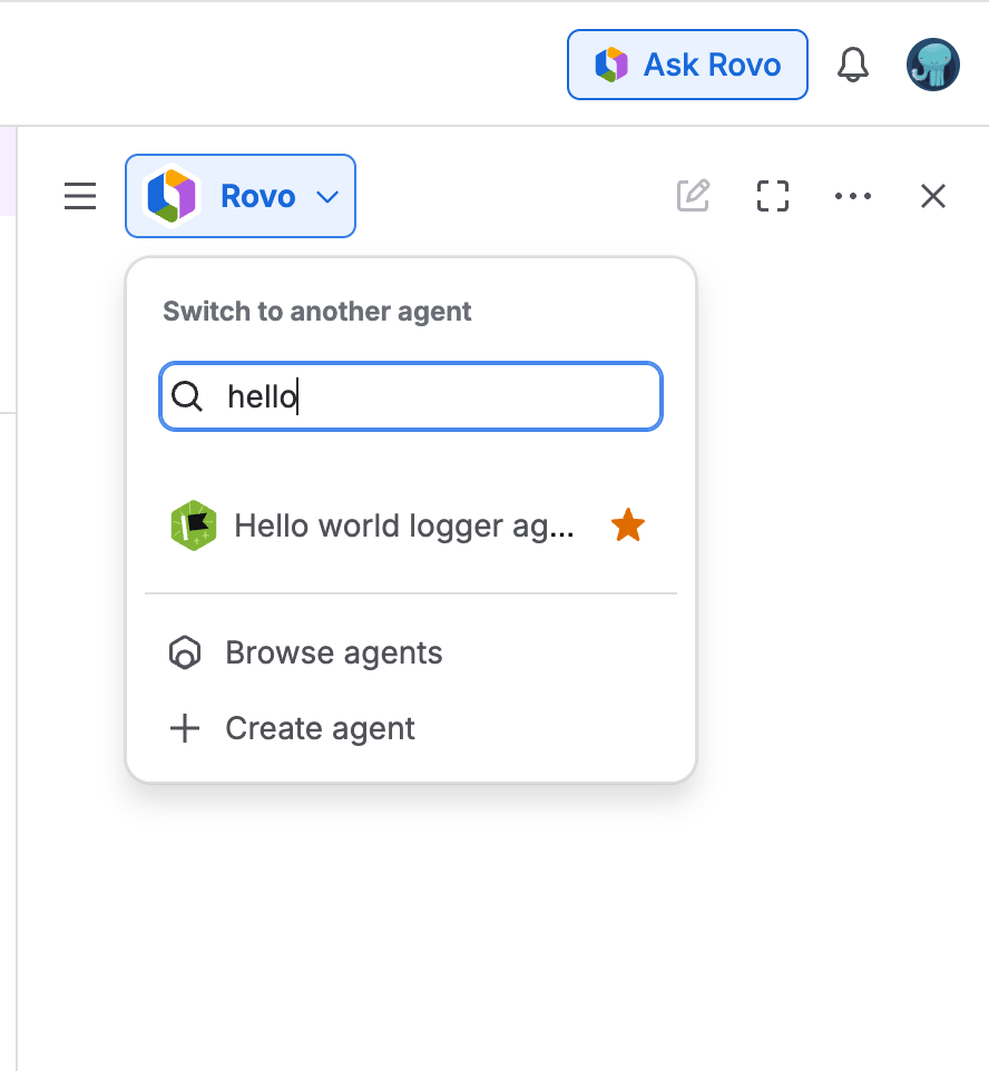 example of selecting your published agent