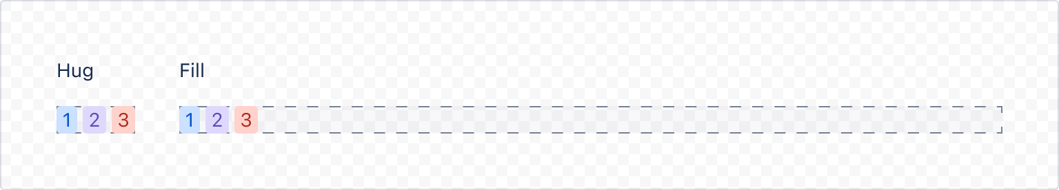 Rendered tag components with adjustable growth behavior using the grow property