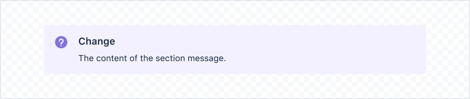 Example image of rendered section change message