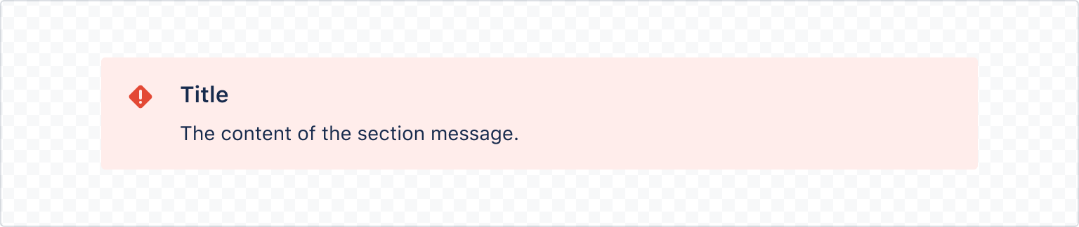 Example image of rendered section error message