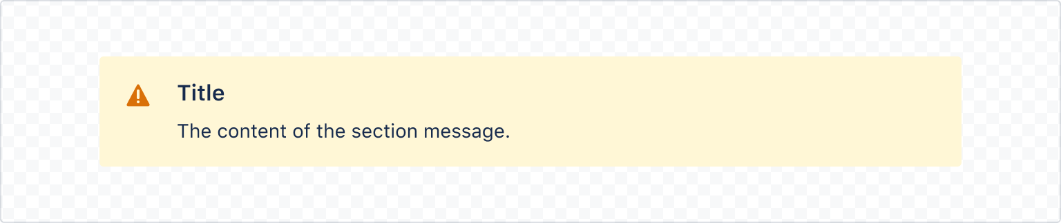 Example image of rendered section warning message