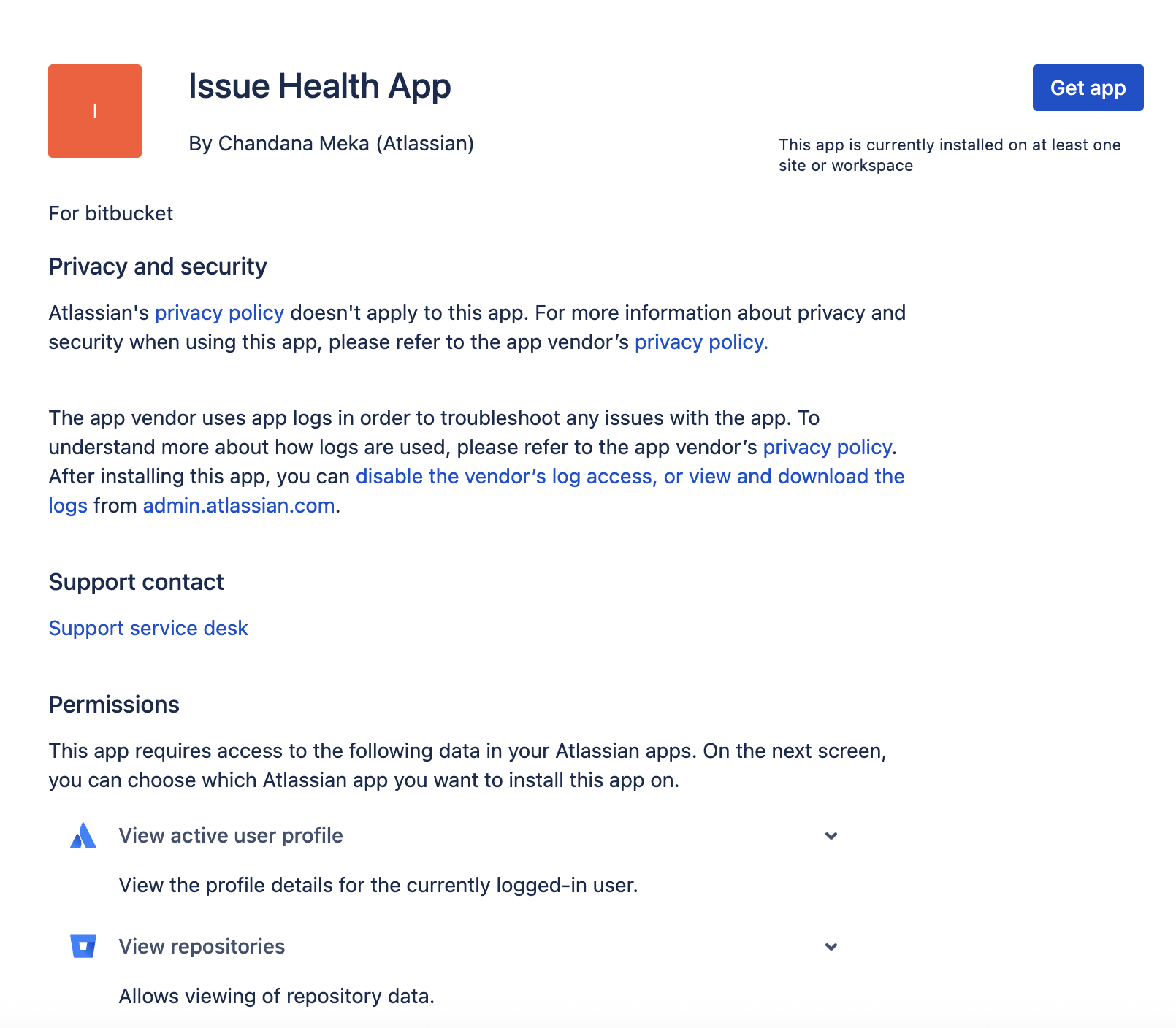 User installation screen