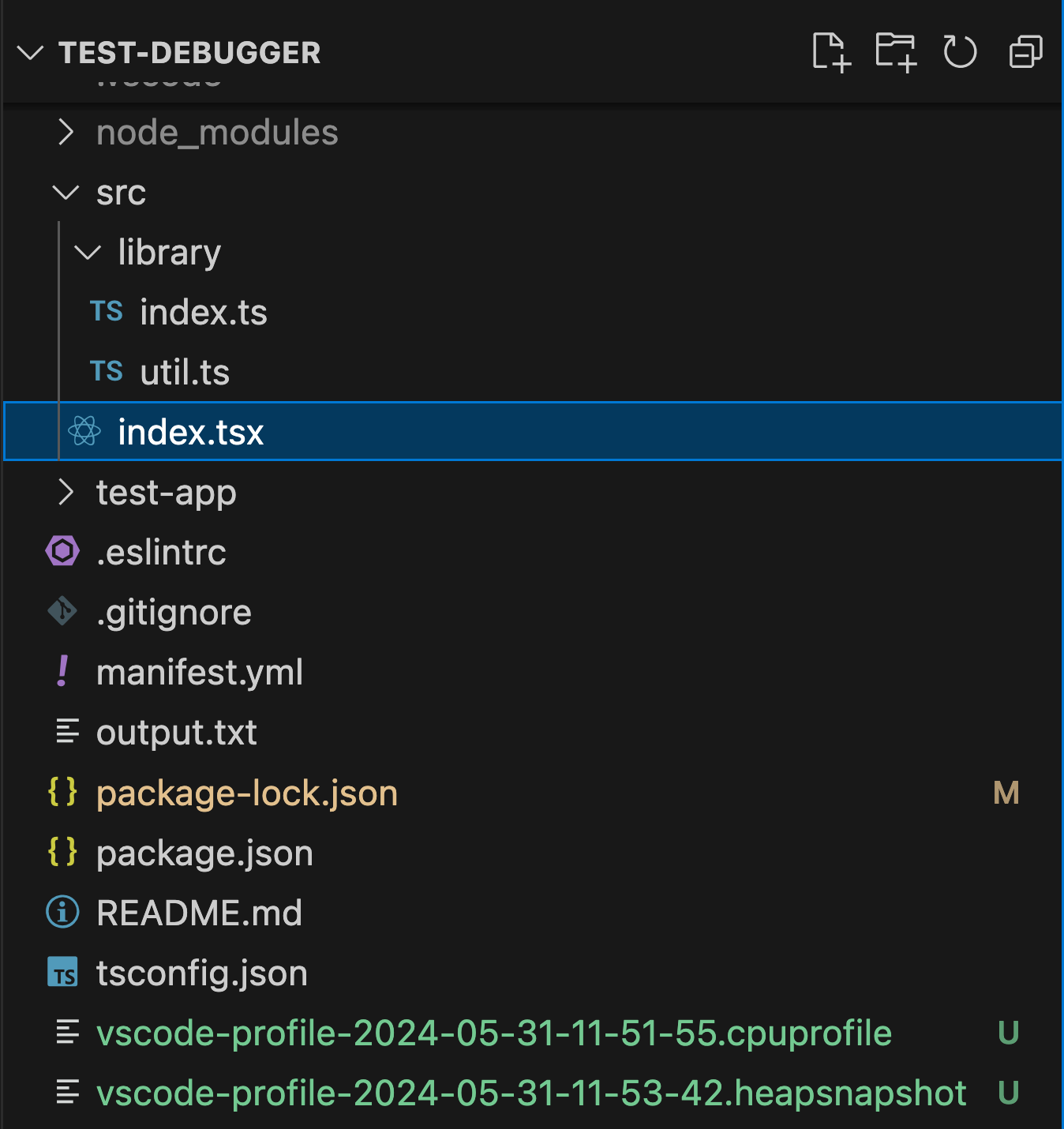 VS Code generates profile results