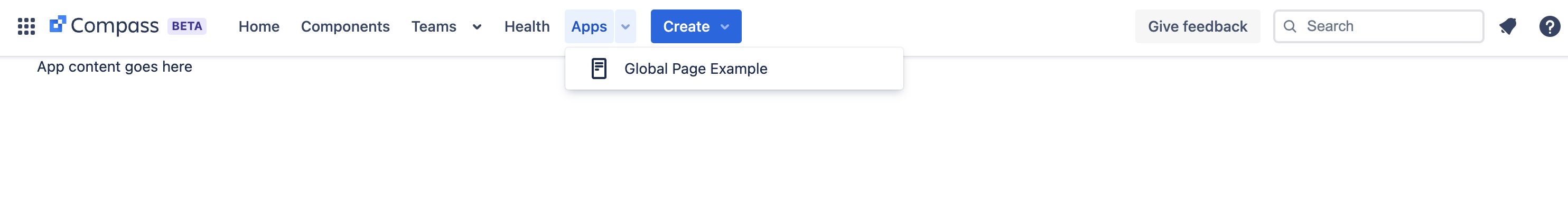 Example of a global page app