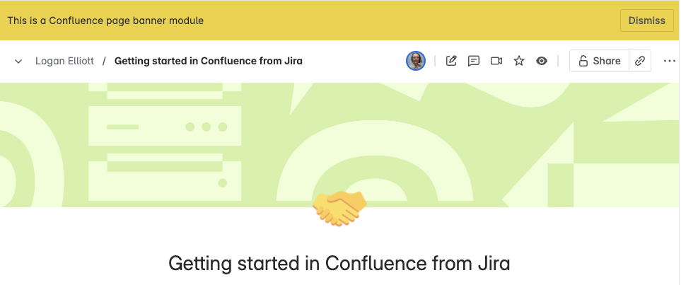 Example of a Confluence page banner