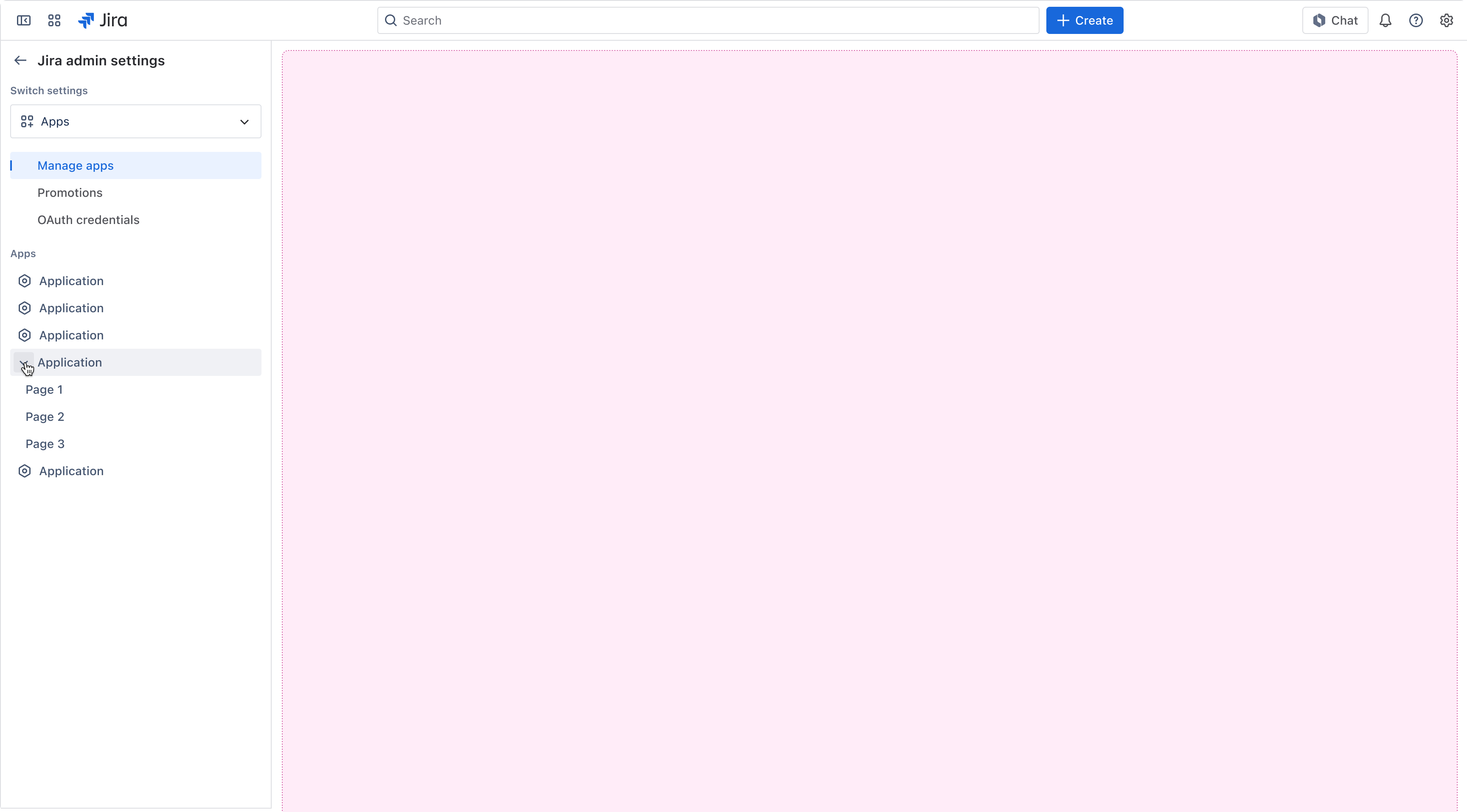 Example of an admin page
