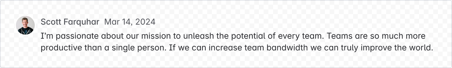 Example image of a comment with a custom heading level