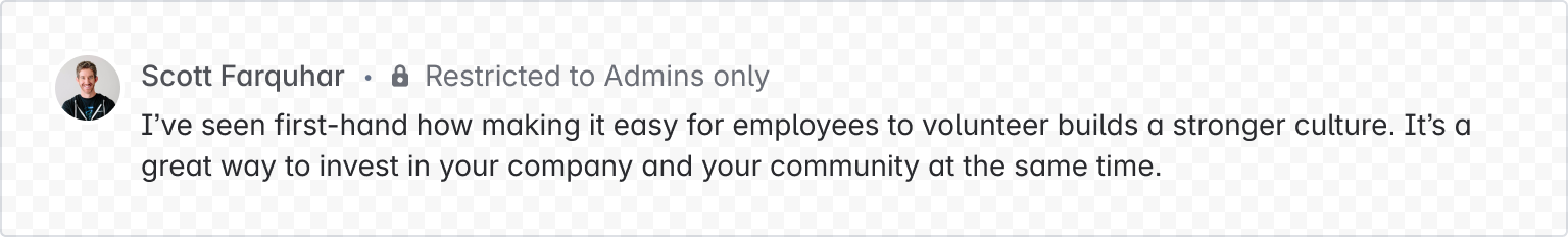 Example image of a comment with restricted text