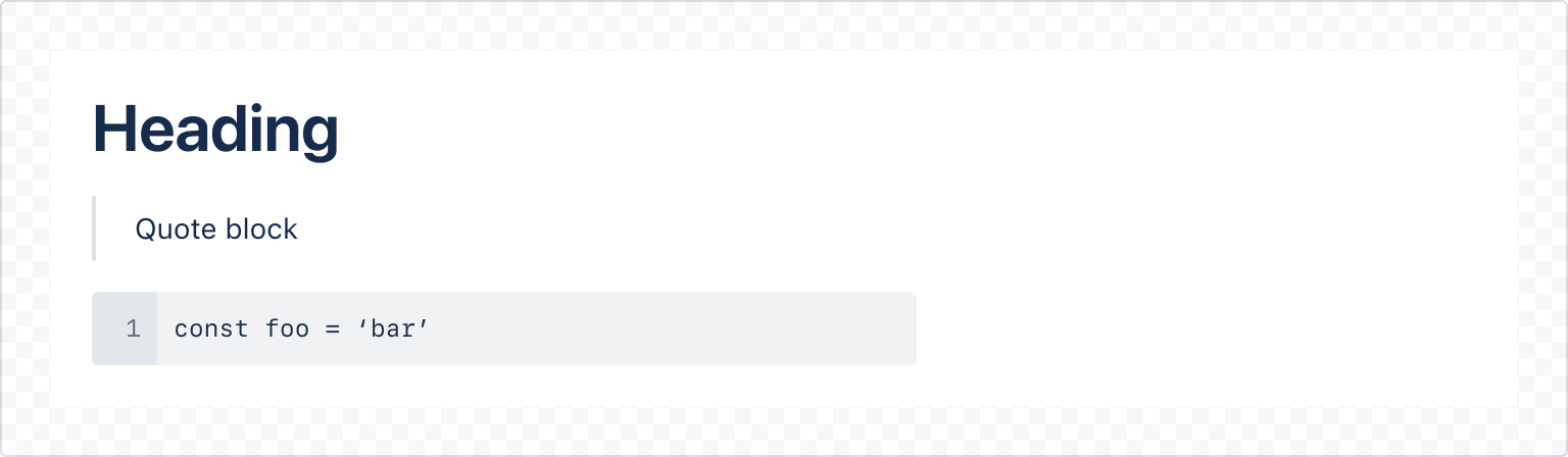 Example image of a blank editor