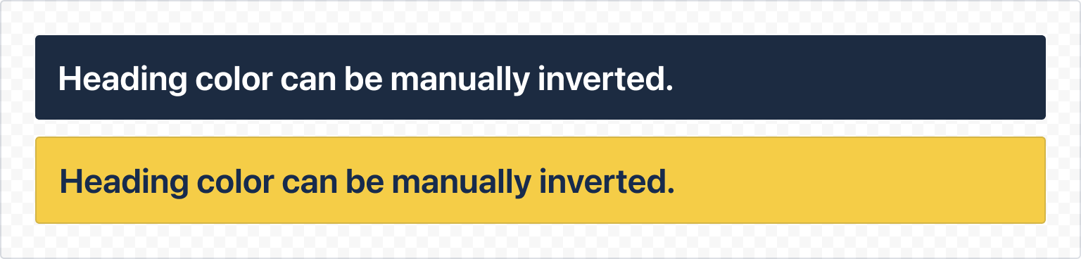 Example image of heading with manual inverse color