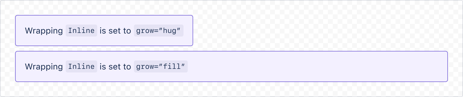 Example image of inline with grow property