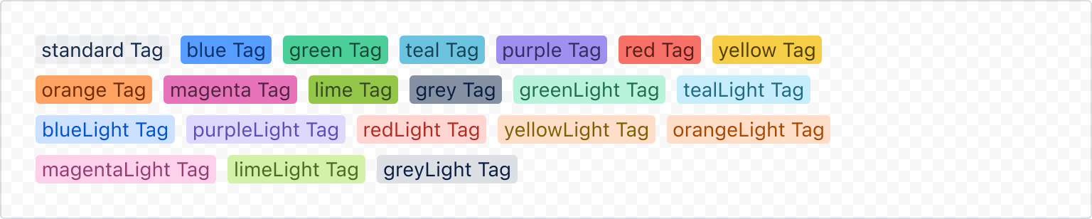 Example image of colored tags