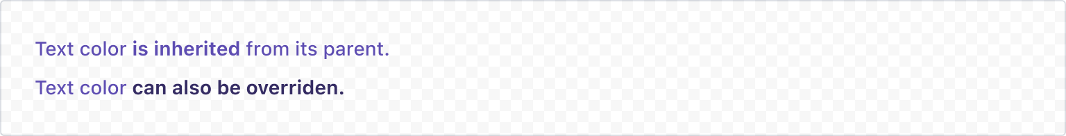Example image of rendered text component demonstrating color inheritance